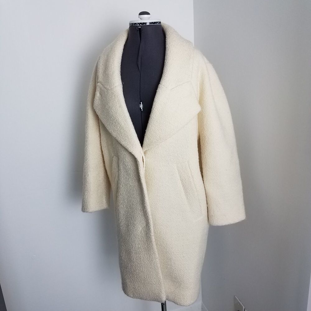 Carven 100% Virgin Wool Ivory Colored Coat